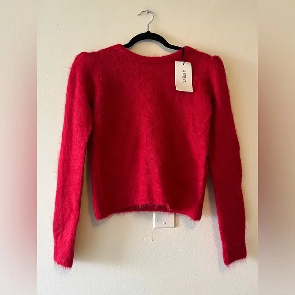 ba&sh Red Crew Neck Sweater - Picture 3 of 9